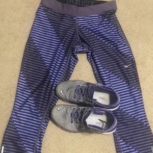 Nike Yoga crop leggings and Nike sneakers